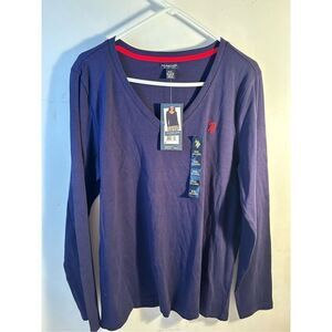 US Polo Assn xxl new Vneck Ls Navy Red